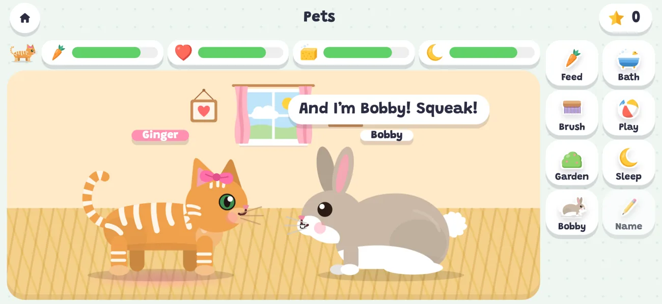 A kitten and a bunny in Pets